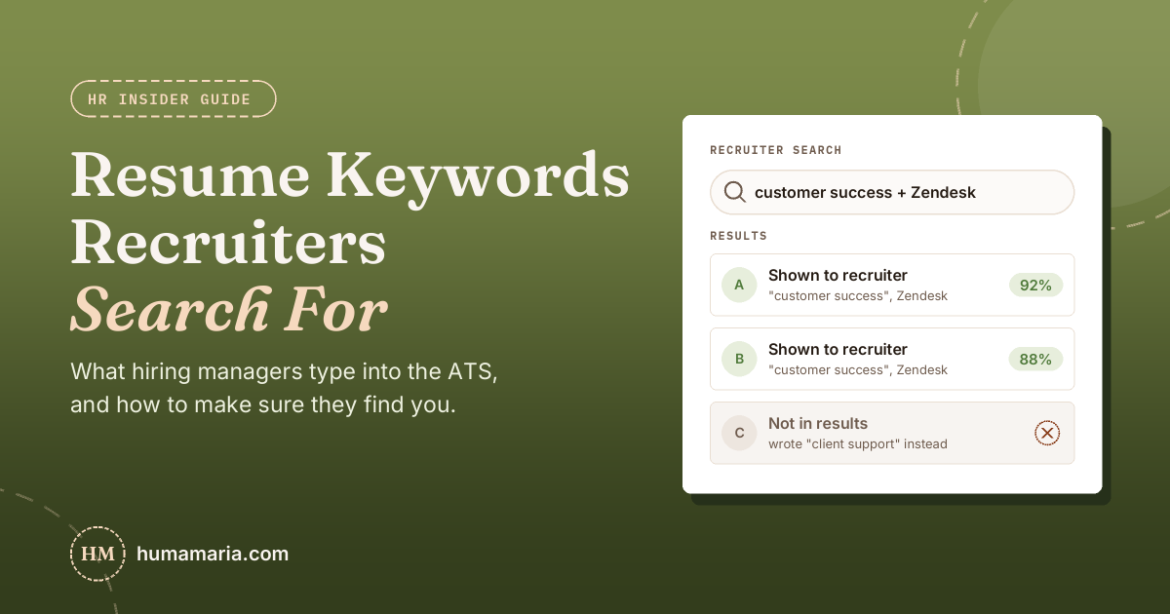 Resume keywords recruiters search for: a recruiter ATS search showing which candidates appear and which are missed
